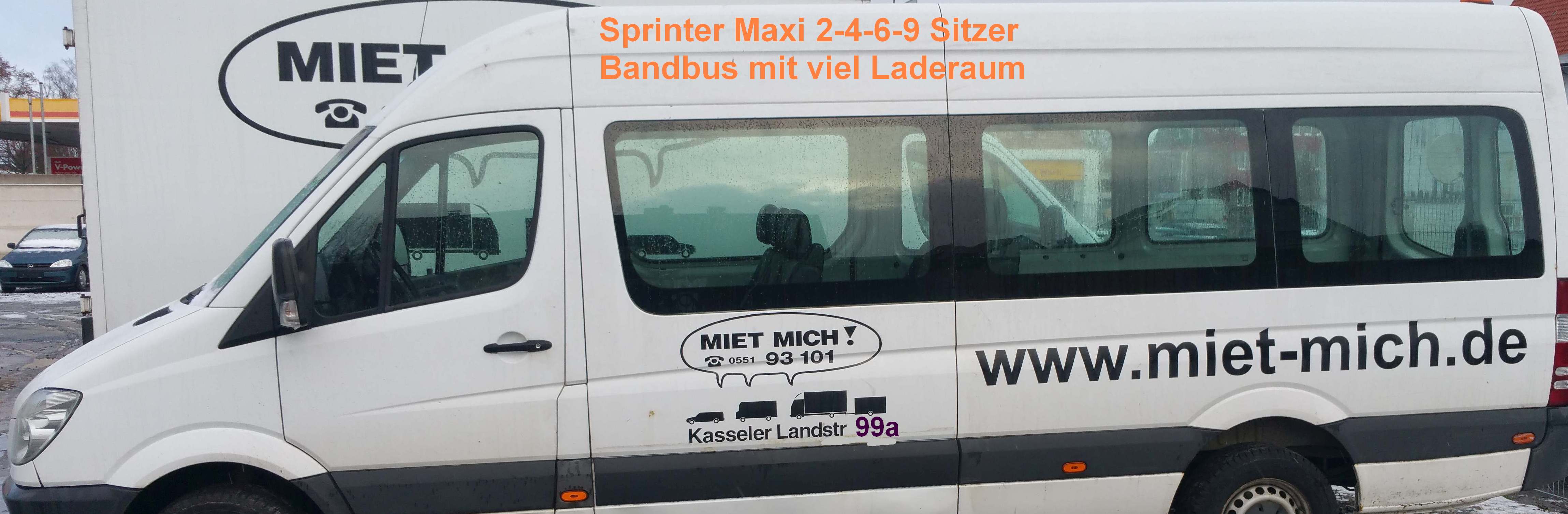 Maxi-Sprinter 3 - 6 - 9-Sitzer nur bei Onlinebuchung